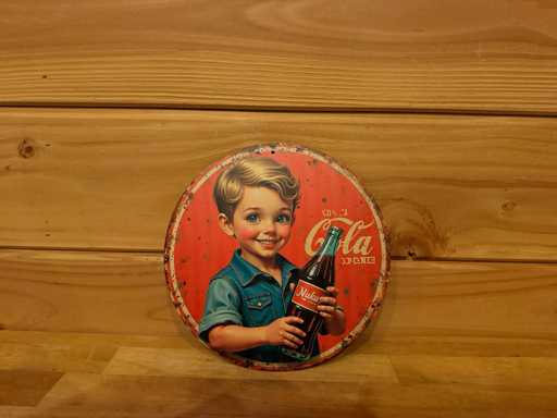 Metal advertising sign round 20cm