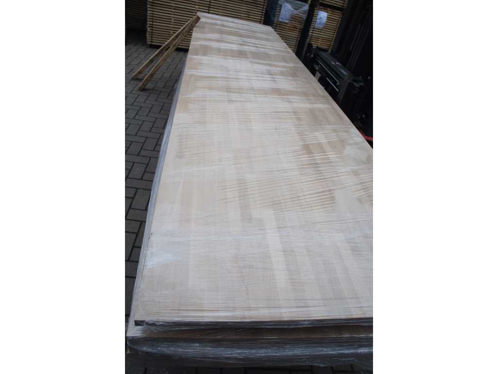 3x Oak laminated worktop 4m50
