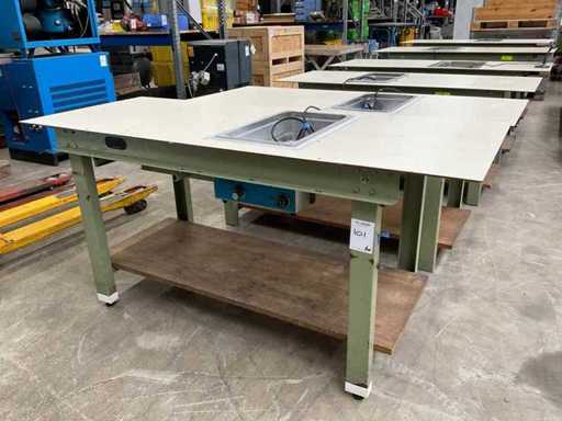 Werktafel met Bainmarie systeem