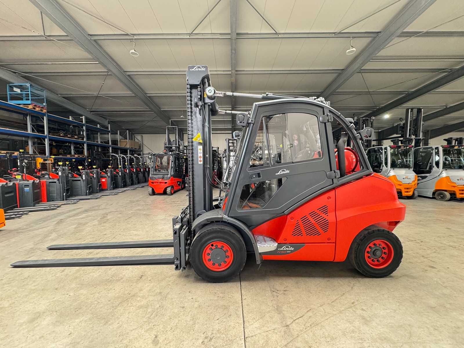 2019 UVV 04/2027 Linde H50T EVO 5.000kg 3.+4. Valve Fork Adjuster 135cm Gas Forklift Forklift 15.831 hours