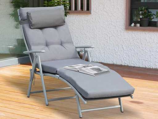 Bain de Soleil Pliable transat inclinable 7 Positions Chaise Longue (x2)