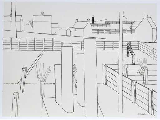 Roger Raveel - Grafisch panorama met doel - offset