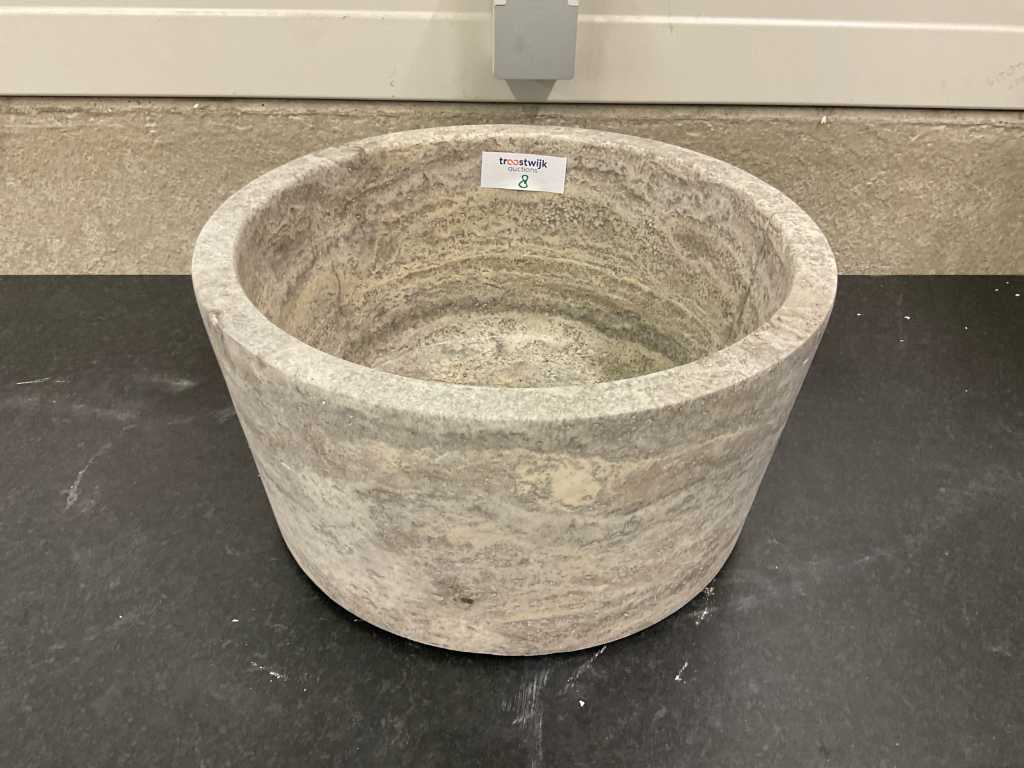 Umywalka z trawertynu Grigio z kamienia naturalnego 