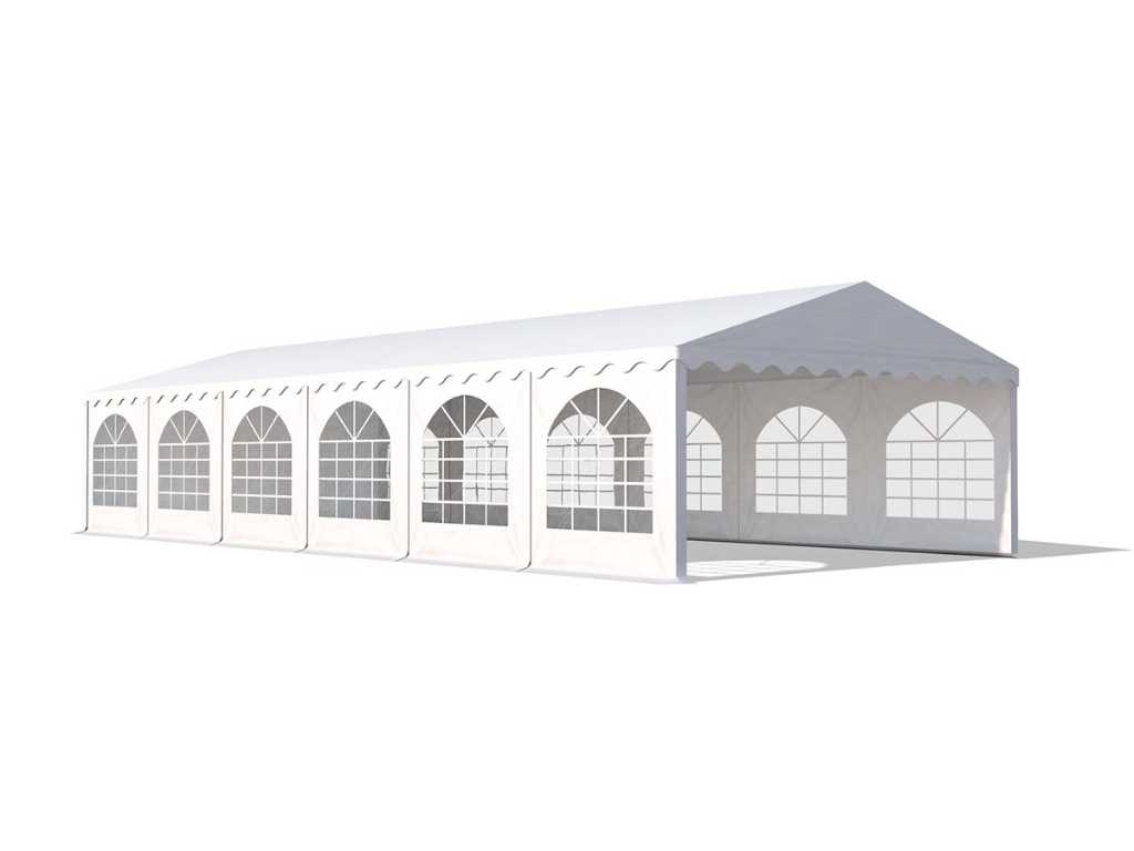 1 x Pvc partytent 5 x 12 m - Wit - Inclusief grondframe