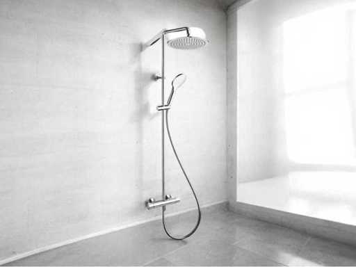 Ensemble de douche Cristina Rubinetterie avec robinet mixer thermostatique et douche à mains chromées