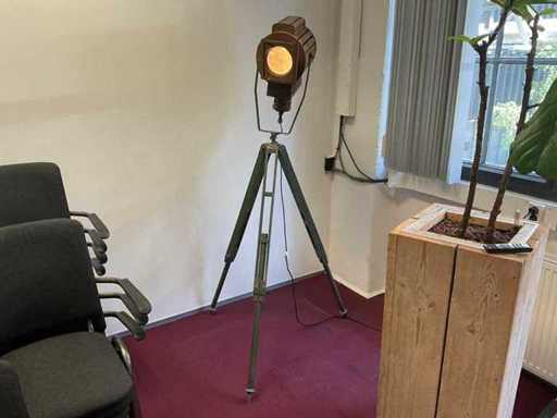 Vintage theater spotlight on tripod