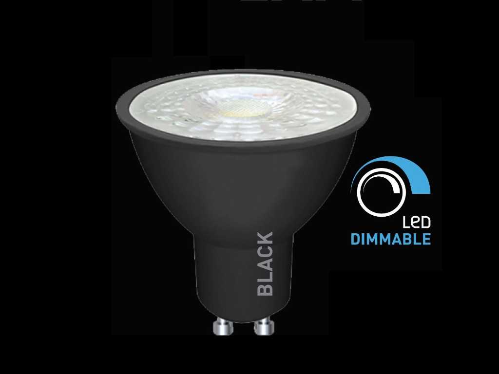 4.9W GU10 LED Spot Dimbaar met lens 3000K zwart (20x)