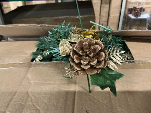 Choix de Noël pour la fête avec cadeau 10cm+12cm fil d’or (72x)