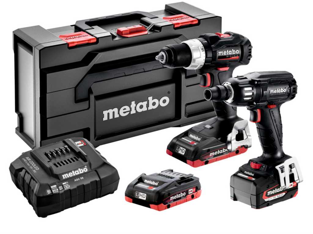 Metabo - BS18LTBLSE+SSW18LTX400BLSE Black Edition - set combinato trapano avvitatore a batteria e avvitatore a percussione a batteria