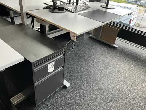 Desk with office chair and 2 carcasses