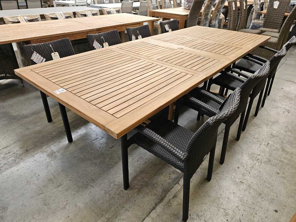 Birlington Teak Garden Table Extendable 200 - 300cm Top 4cm