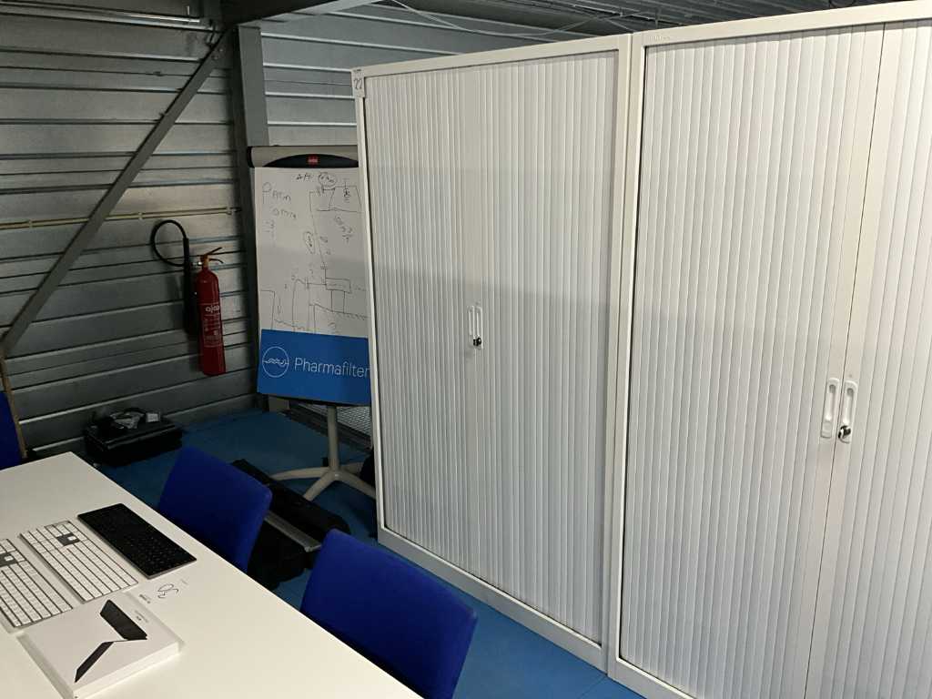 Inofec roller shutter cabinet with office supplies