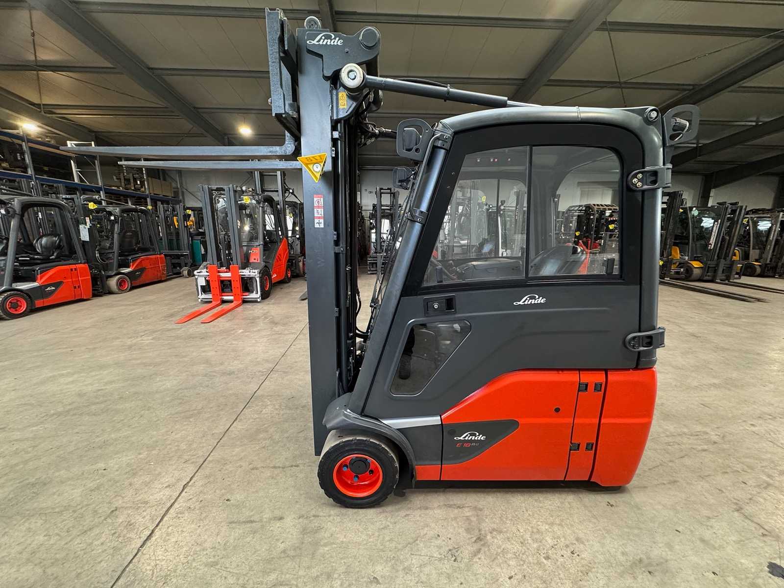 2015 Service + UVV 02/2027 Linde E18-02 EVO 1,800kg Triplex 522cm Forklift Electric Forklift 3,599 Hours E20 E16