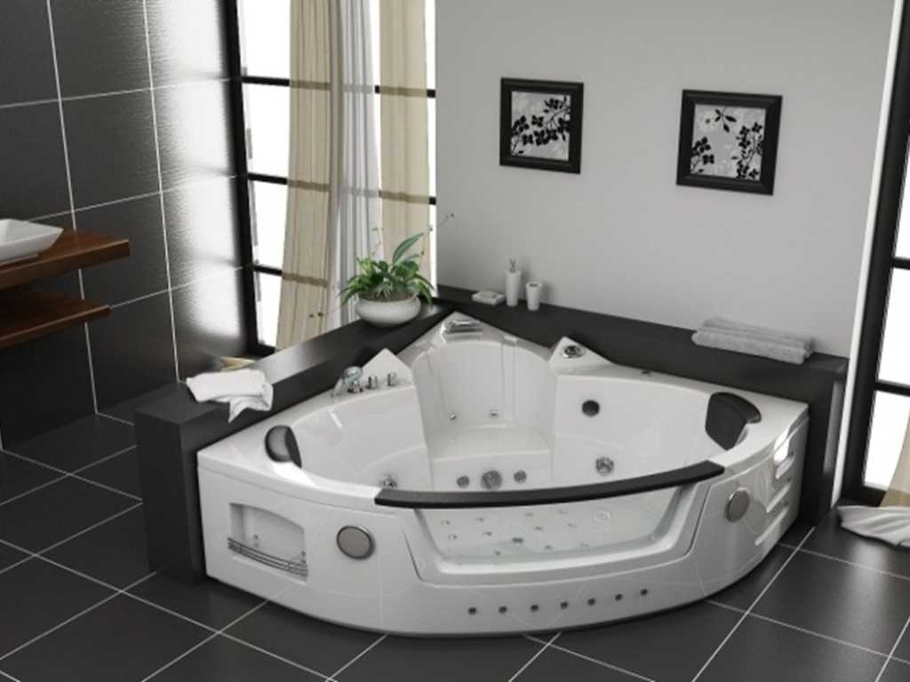 2-person whirlpool massage bath - corner bath 152x152cm
