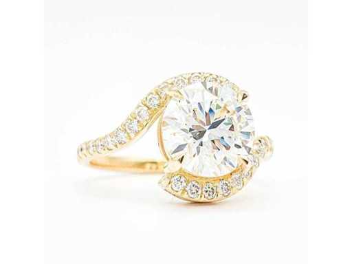 Inel din aur galben de 14 carate cu 2,42 ct. Diamond