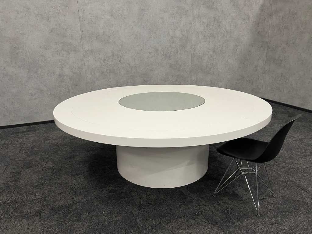 table ronde blanche brillante Ø210