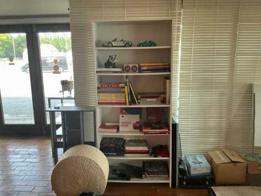 Wooden Cabinet with Yearbooks Cars