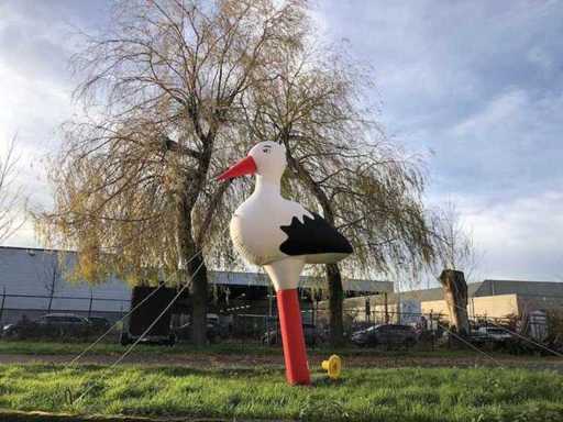 Opblaasbare ooievaar 3m hoog!