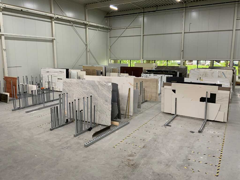 Batch of natural stone and ceramic slabs - approximately: 275 pieces
