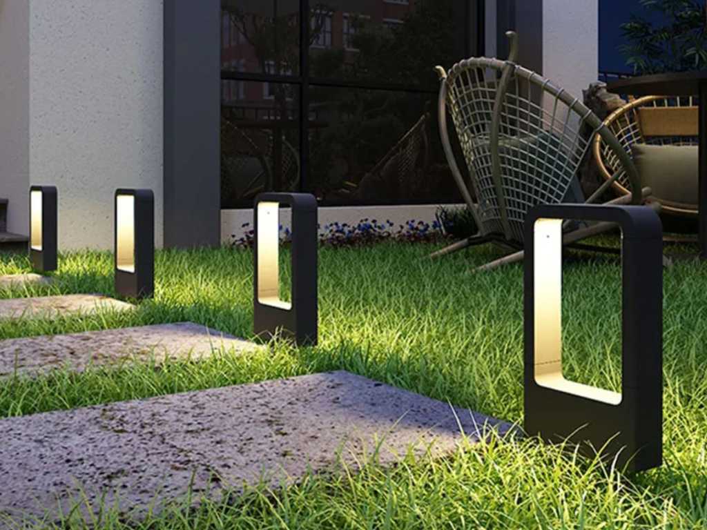 7W LED piaskowy czarny Lampa ogrodowa 30cm biała ciepła (12x)