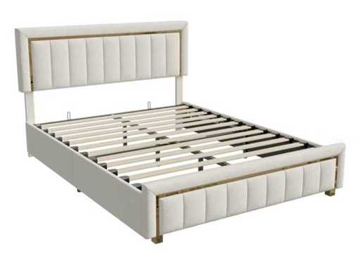 Bett – weiß/gold
