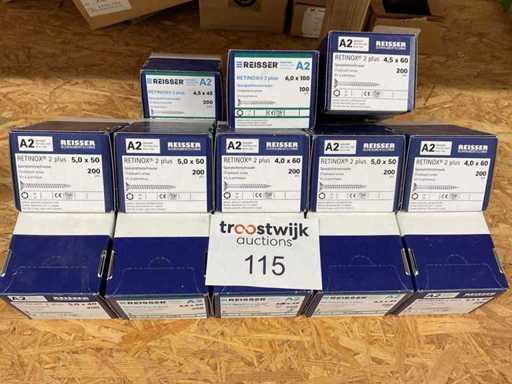 13 boîtes de vis en acier inoxydable