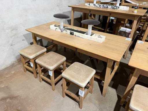 Hütten – Restauranttisch mit 6 Hockern