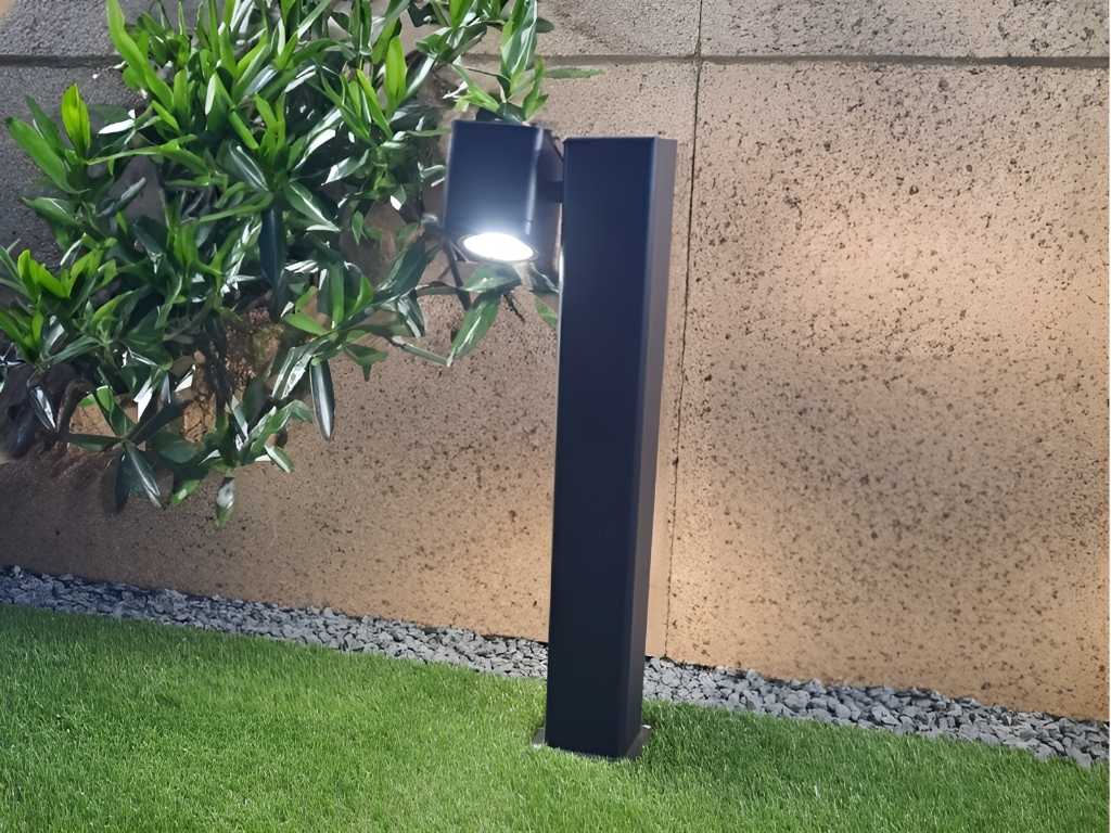  Lampe de jardin rectangulaire GU10 douille sable noir rotatif étanche (8x)