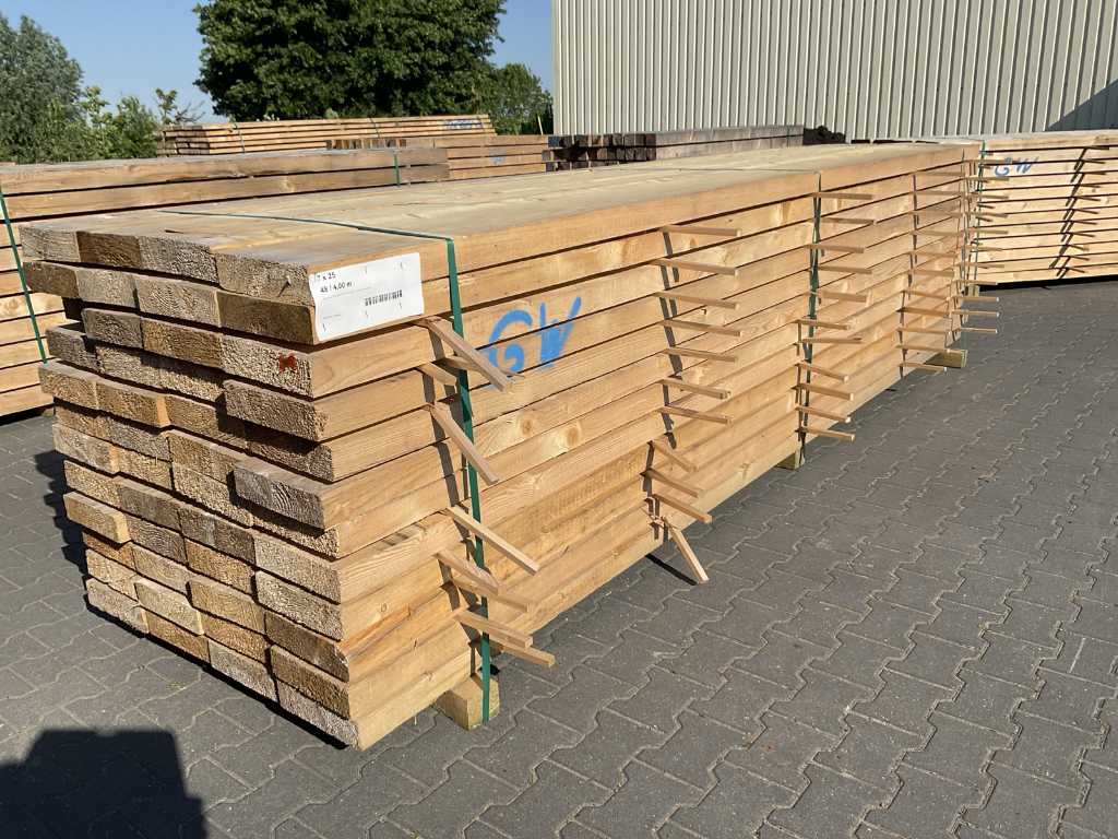 Fichte Gerüst Holzbalken 400x25x6,5cm (48x)