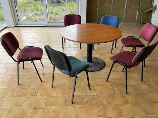 Conference table and side chairs