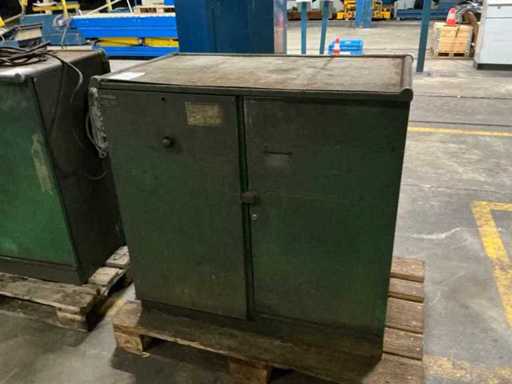 Workshop cabinet with contents