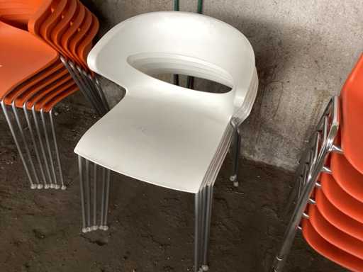 Sedie in plastica struttura in metallo (5x)