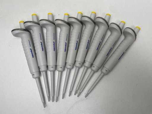 Eppendorf - Micropipetă cu un singur canal - Set de 9 micropipete Eppendorf cu un singur canal Referință 2 | 10 - 100