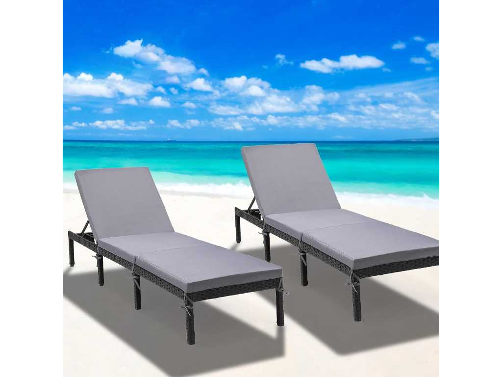 Set of 2 garden lounge chairs, lounge chair
