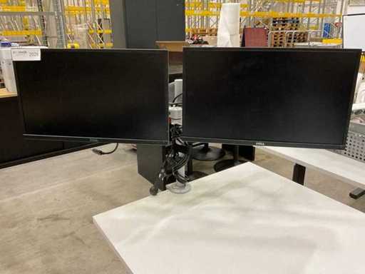Dell P2317H Monitoren op 1 arm (2x)