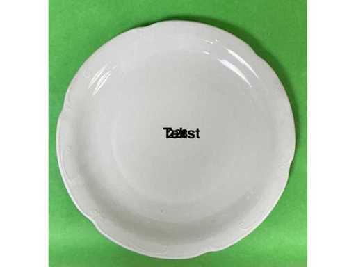 48x white maxi plates with fine motif - diameter 33cm