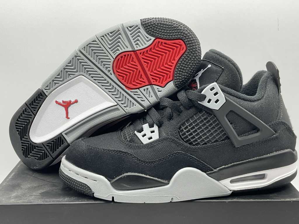 Nike Jordan 4 Retro Black Canvas Sneakers 38