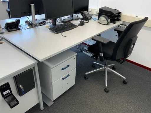 Pendulum Desk with office chair