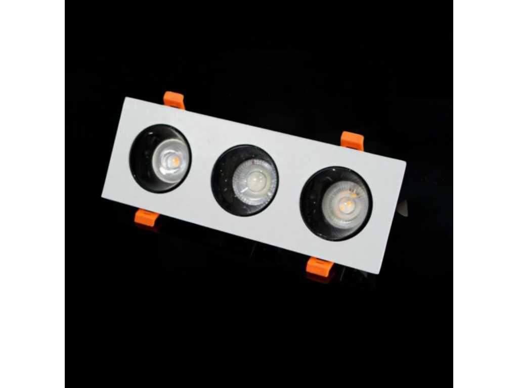 20 x Recessed spotlight fitting (EP-3) - Adjustable - GU10 - White/Black