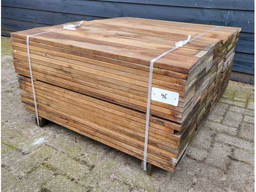 119x GUYANA TEAK planken 25 x 140mm , lengte 85 cm 