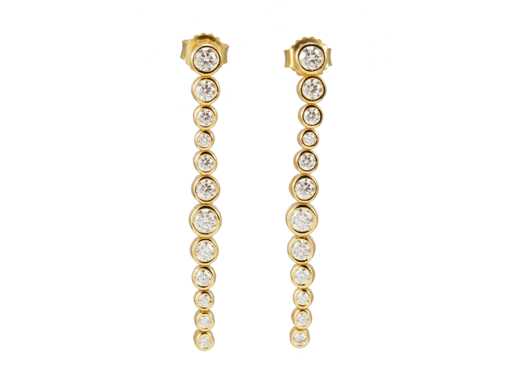 Goldfarbene Ohrringe mit Brillanten