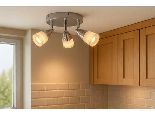 Éclairage LED de plafond – 3 emplacements – DI01 – 5W – Argent (x3)