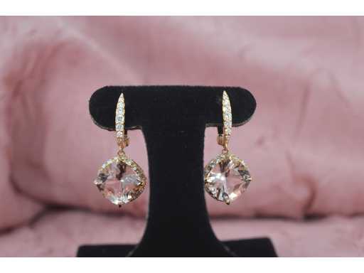 House of Pertijs rosegouden oorbellen met diamant en edelsteen