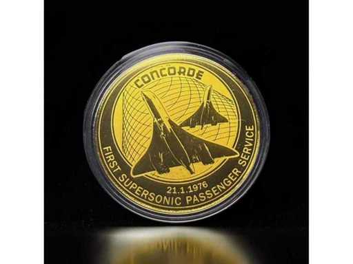 Concorde – 1/200 ounce fijn goud 999 herdenkingsmunt, eerste supersonische passagiersdienst | Gratis verzending binnen de EU