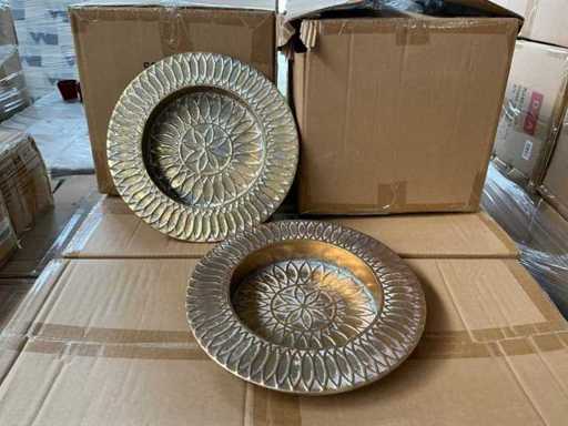 Partij decoratieve schalen goud Ø29/18,5cm H3,5cm (288x)