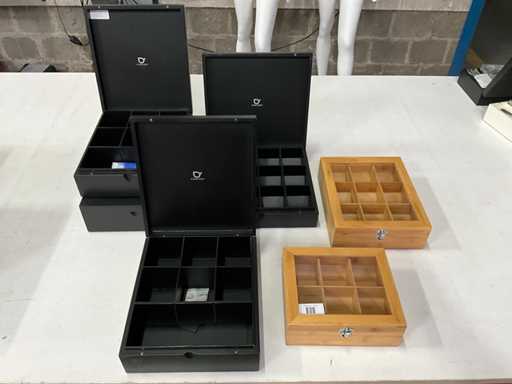 Bredemeijer Różne drewno do pudełek do herbaty (6x)