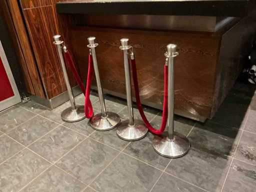 Pilastri di barriera con corda (4x)