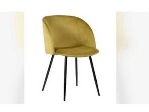 Krzesło jadalne YNEZ Velvet Yellow Black Leg Chair