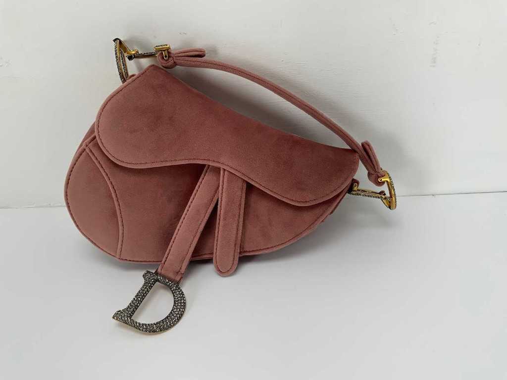 Velvet dior saddle discount bag