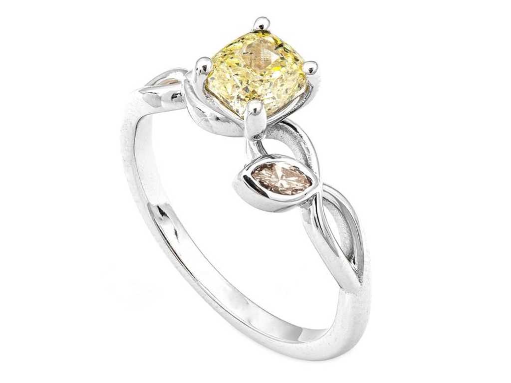 Luxe Ring Fancy Licht Groengeel Diamant 1.15 caraat